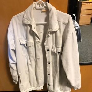 Oversized White Denim Jacket